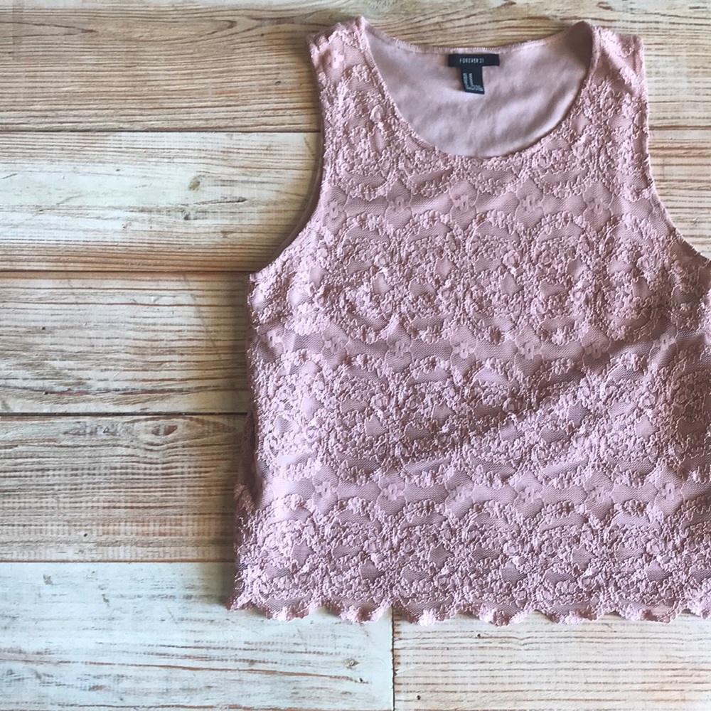 Pink lace sleeveless top